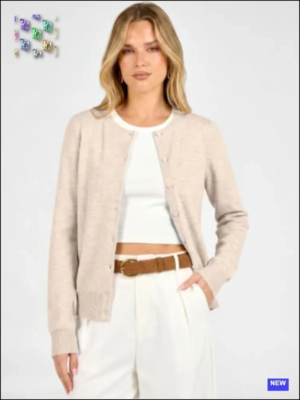 Women's Lightweight Cardigan Sweater - Button Down Long Sleeve Knit Top - Picture 3 of 6